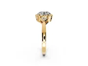 Cluster Engagement Ring Setting for Round Cut Center with Milgrain Shoulder Clusters and Prong Head in Yellow Gold