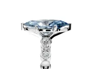 Solitaire Engagement Ring Setting for Fancy Blue Marquise Center with Bezel-Dot Beaded Band and Prong Head in Sterling Silver