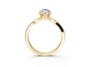 Solitaire Engagement Ring Setting for Marquise Center with Plain Split Shank and Prong Head in Yellow Gold