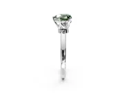 Solitaire Engagement Ring Setting for Fancy Green Heart-Shaped Center with Plain Band and Tulip Prong Head in Sterling Silver