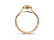Solitaire Engagement Ring Setting for Fancy Yellow Oval Center with V Split Shank and Bezel Head in Rose Gold