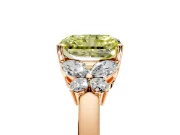 Solitaire Engagement Ring Setting for Fancy Yellow Radiant Cut Center with Marquise Flower Shoulders and Prong Head in Rose Gold