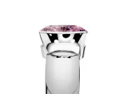 Tension Engagement Ring Setting for Fancy Pink Oval Center with Wide Flat Band and Tension Head in Platinum