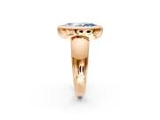 Solitaire Engagement Ring Setting for Fancy Blue Marquise Center with Wide Band and Bezel Head in Rose Gold