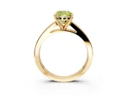 Solitaire Engagement Ring Setting for Fancy Yellow Cushion Cut Center with Princess Cut Channel Band and Prong Head in Yellow Gold