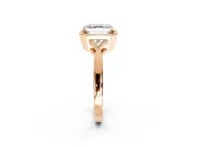Cluster Engagement Ring Setting for Asscher Cut Center with Milgrain Shoulder Clusters and Prong Head in Rose Gold