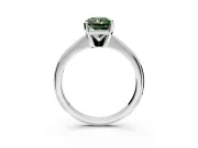 Solitaire Engagement Ring Setting for Fancy Green Radiant Cut Center with Knife Ridge Band and Claw Prong Head in White Gold