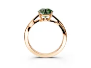 Solitaire Engagement Ring Setting for Fancy Green Round Cut Center with Plain Bypass Twist Band and Prong Head in Rose Gold