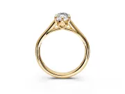 Solitaire Engagement Ring Setting for Marquise Center with Cathedral Band and Prong Head in Yellow Gold