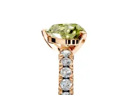 Solitaire Engagement Ring Setting for Fancy Yellow Heart-Shaped Center with Single Row Accent Band and Prong Head in Rose Gold
