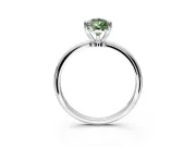 Minimalist Solitaire Engagement Ring Setting for Fancy Green Pear-Shaped Center with Thin Band and Prong Head in Platinum