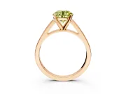 Solitaire Engagement Ring Setting for Fancy Yellow Round Cut Center with Tapered Split Shoulders and Prong Head in Rose Gold