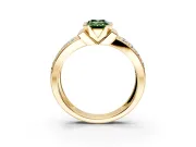 Bezel Engagement Ring Setting for Fancy Green Emerald Cut Center with Wide Channel-Set Band and Bezel Head in Yellow Gold