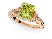 Solitaire Engagement Ring Setting for Fancy Yellow Radiant Cut Center with Filigree Band and Prong Head in Rose Gold