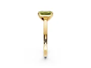 Solitaire Engagement Ring Setting for Fancy Yellow Emerald Cut Center with Basket Rail and Prong Head in Yellow Gold