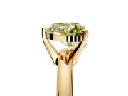 Solitaire Engagement Ring Setting for Fancy Yellow Heart-Shaped Center with Wire Band and Prong Head in Yellow Gold
