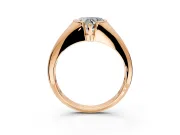 Tension Engagement Ring Setting for Heart-Shaped Center with Wide Tapered Band and Tension Head in Rose Gold