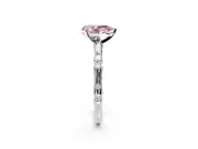Solitaire Engagement Ring Setting for Fancy Pink Pear-Shaped Center with Bamboo Band and Prong Head in Sterling Silver