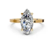 Solitaire Engagement Ring Setting for Marquise Center with Tapered Shoulders and Prong Head in Yellow Gold