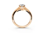Solitaire Engagement Ring Setting for Oval Center with Reverse Tapered Band and Prong Head in Rose Gold