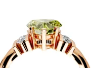 Solitaire Engagement Ring Setting for Fancy Yellow Heart-Shaped Center with Grooved Bar Accent Band and Prong Head in Rose Gold