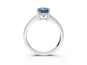 Solitaire Engagement Ring Setting for Fancy Blue Radiant Cut Center with Channel-Set Accent Band and Prong Head in White Gold