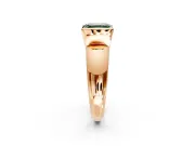 Tension Engagement Ring Setting for Fancy Green Asscher Cut Center with Wide Flat Band and Tension Head in Rose Gold