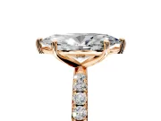 Solitaire Engagement Ring Setting for Marquise Center with Micro Pave Band and Prong Head in Rose Gold