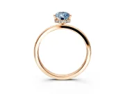 Hidden Halo Engagement Ring Setting for Fancy Blue Pear-Shaped Center with Plain Band and Tall Prong Head in Rose Gold