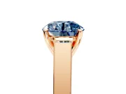 Solitaire Engagement Ring Setting for Fancy Blue Round Cut Center with Tapered Split Shoulders and Prong Head in Rose Gold