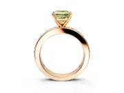 Solitaire Engagement Ring Setting for Fancy Yellow Princess Cut Center with Channel-Set Accents and Prong Head in Rose Gold