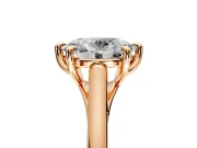 Solitaire Engagement Ring Setting for Oval Center with Cathedral Band and Prong Head in Rose Gold