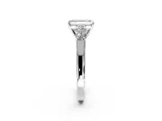5 Stone Engagement Ring Setting for Emerald Cut Center with Equal Close-Set Accents and Prong Head in White Gold