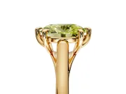 Solitaire Engagement Ring Setting for Fancy Yellow Oval Center with Cathedral Band and Prong Head in Yellow Gold