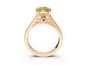 Solitaire Engagement Ring Setting for Fancy Yellow Princess Cut Center with Channel Band and Double Claw Prong Head in Rose Gold