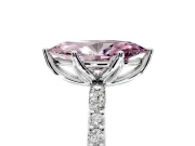 Solitaire Engagement Ring Setting for Fancy Pink Marquise Center with Fine Pave Accents and Prong Head in Platinum