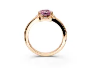 Floral Frame Engagement Ring Setting for Fancy Pink Radiant Cut Center with Accent Clusters and Prong Head in Rose Gold