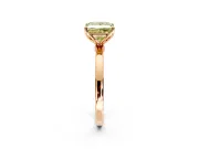 Solitaire Engagement Ring Setting for Fancy Yellow Princess Cut Center with Thin Rounded Plain Band and Prong Head in Rose Gold