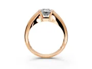 Tension Engagement Ring Setting for Emerald Cut Center with Wide Tapered Band and Tension Head in Rose Gold
