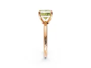 Minimalist Solitaire Engagement Ring Setting for Fancy Yellow Princess Cut Center with Thin Band and Prong Head in Rose Gold