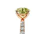 Solitaire Engagement Ring Setting for Fancy Yellow Round Cut Center with Micro Pave Band and Prong Head in Rose Gold