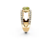 Solitaire Engagement Ring Setting for Fancy Yellow Cushion Cut Center with Wide-Open Split Shank and Prong Head in Yellow Gold