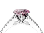 Solitaire Engagement Ring Setting for Fancy Pink Heart-Shaped Center with Pave Split Shank and Prong Head in White Gold