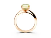 Solitaire Engagement Ring Setting for Fancy Yellow Asscher Cut Center with Basket Rail and Prong Head in Rose Gold