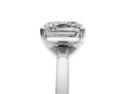 Solitaire Engagement Ring Setting for Asscher Cut Center with Basket Rail and Prong Head in White Gold