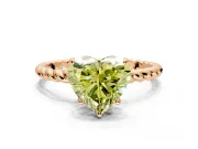 Solitaire Engagement Ring Setting for Fancy Yellow Heart-Shaped Center with Plain Twisted Rope Band and Prong Head in Rose Gold