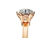 Solitaire Engagement Ring Setting for Round Cut Center with Plain Band and Tulip Prong Head in Rose Gold