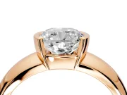Tension Engagement Ring Setting for Cushion Cut Center with Wide Flat Band and Tension Head in Rose Gold