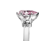 Solitaire Engagement Ring Setting for Fancy Pink Pear-Shaped Center with Plain Band and Tulip Prong Head in Platinum