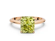 Solitaire Engagement Ring Setting for Fancy Yellow Radiant Cut Center with Knife Ridge Band and Claw Prong Head in Rose Gold